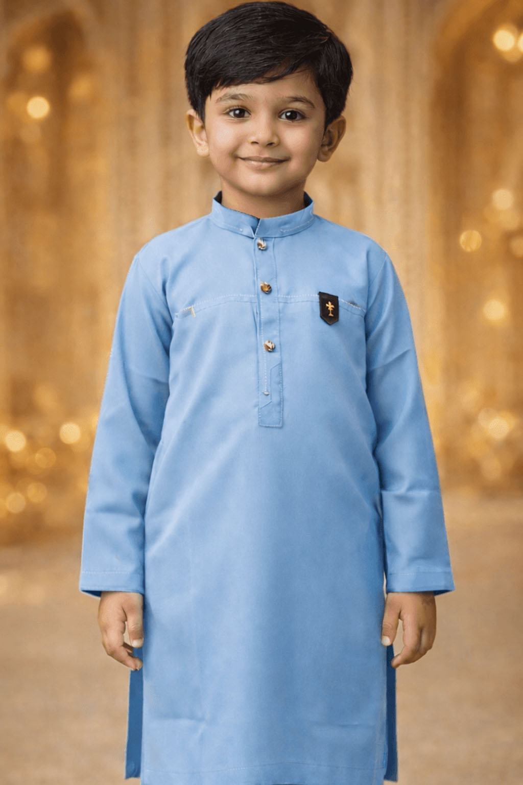 Boys Classic Sky Blue Kurta Shalwar – Dino Prime | BabyDino.pk Eid Collection 2026 Image 1