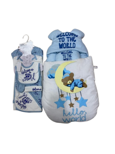 Newborn Baby Bedding Set – Welcome to the World Sleeping Bag & Starter Set | Soft & Cozy Infant Gift Set