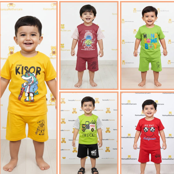 Pack of 5 Suits – Comfortable & Stylish Suits For Baby Boys ( Random Colour and Design) Image 3