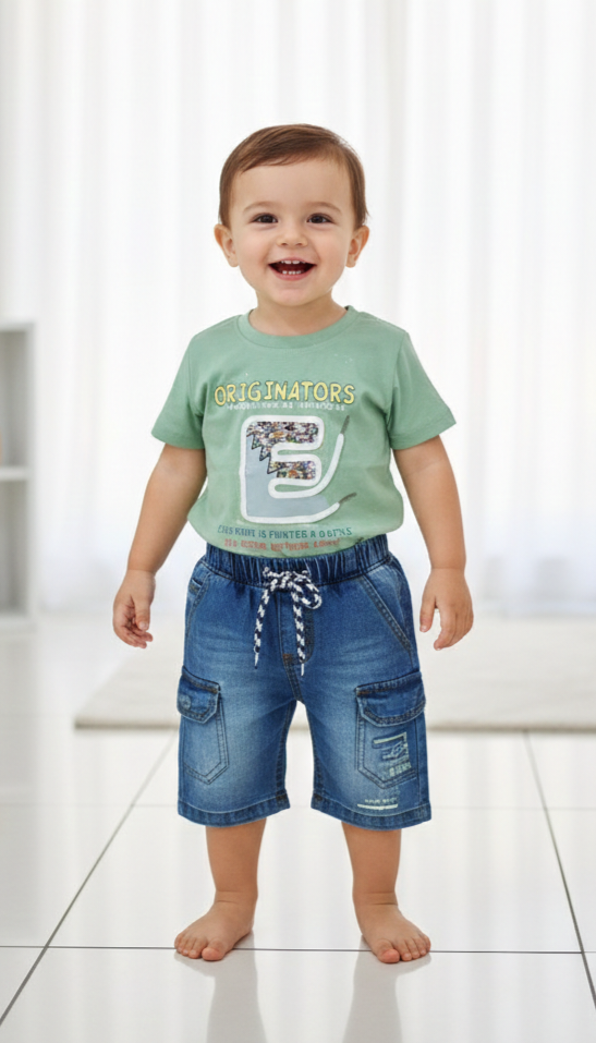 SUMMER SUIT FOR BOYS WITH DENIM PENT (E) STYLE Image 3