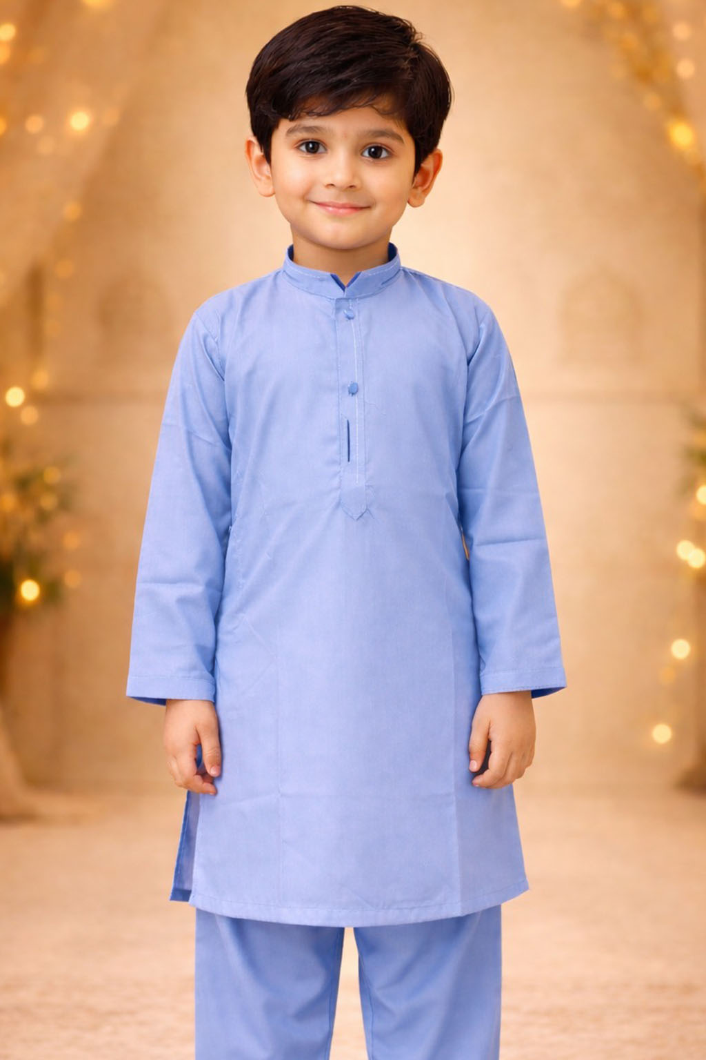 Boys Sky Blue Kurta Shalwar – Dino Classic – Premium Eid Collection 2026 | BabyDino.pk Image 1