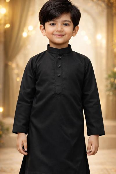 Boys Black Kurta Shalwar – Dino Heritage – Premium Eid Collection 2026 | BabyDino.pk