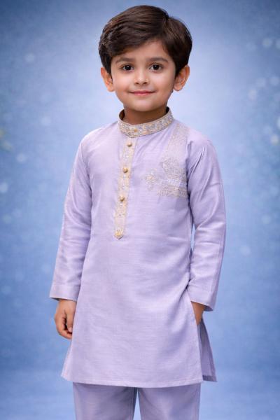 Boys Pastel Lavender Kurta Shalwar – Dino Festive – Premium Eid Collection 2026 | BabyDino.pk