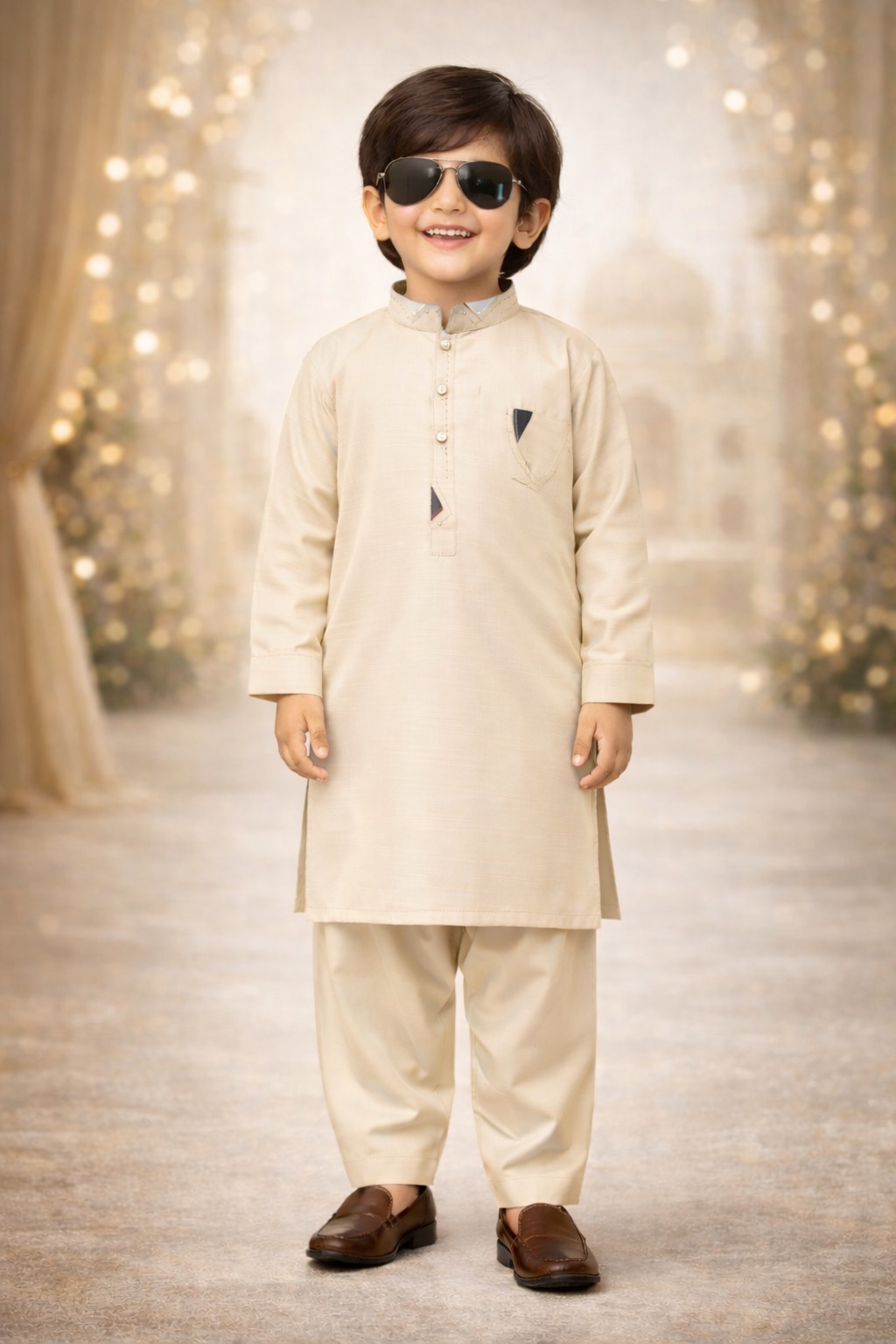 Boys Sky Blue Kurta Shalwar – Dino Signature - Premium Eid Collection 2026 | BabyDino.pk Image 3