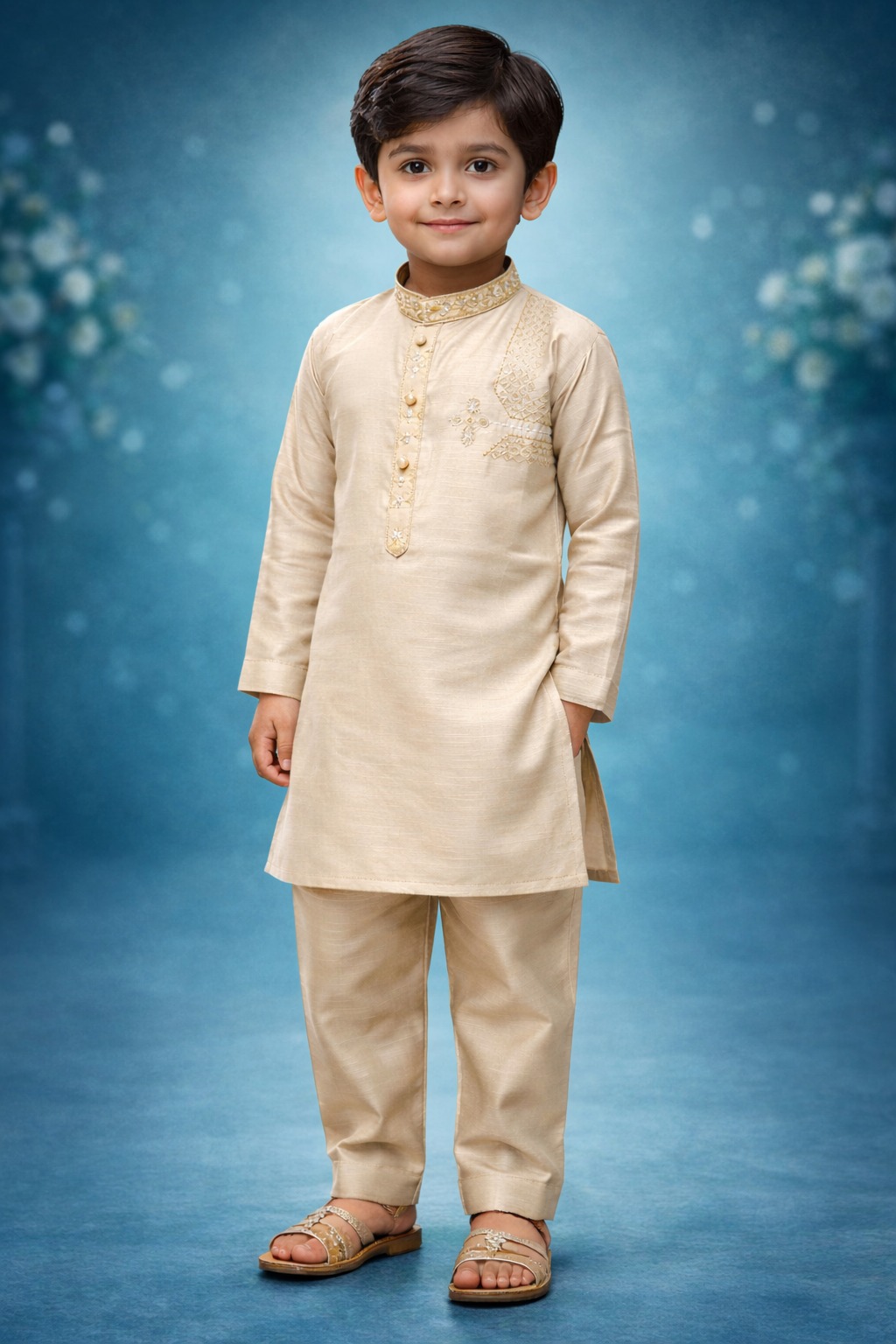 Boys Pastel Lavender Kurta Shalwar – Dino Festive – Premium Eid Collection 2026 | BabyDino.pk Image 4