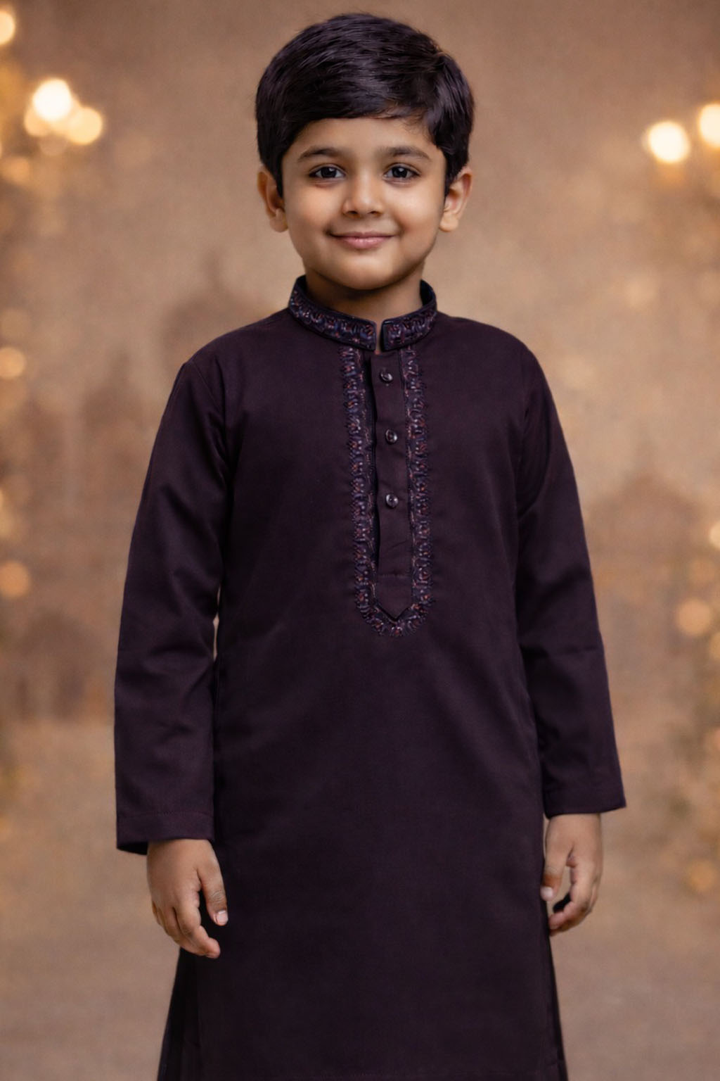 Boys Purple Tone Kurta Shalwar – Dino Prestige  – Premium Eid Collection 2026 | BabyDino.pk Image 1