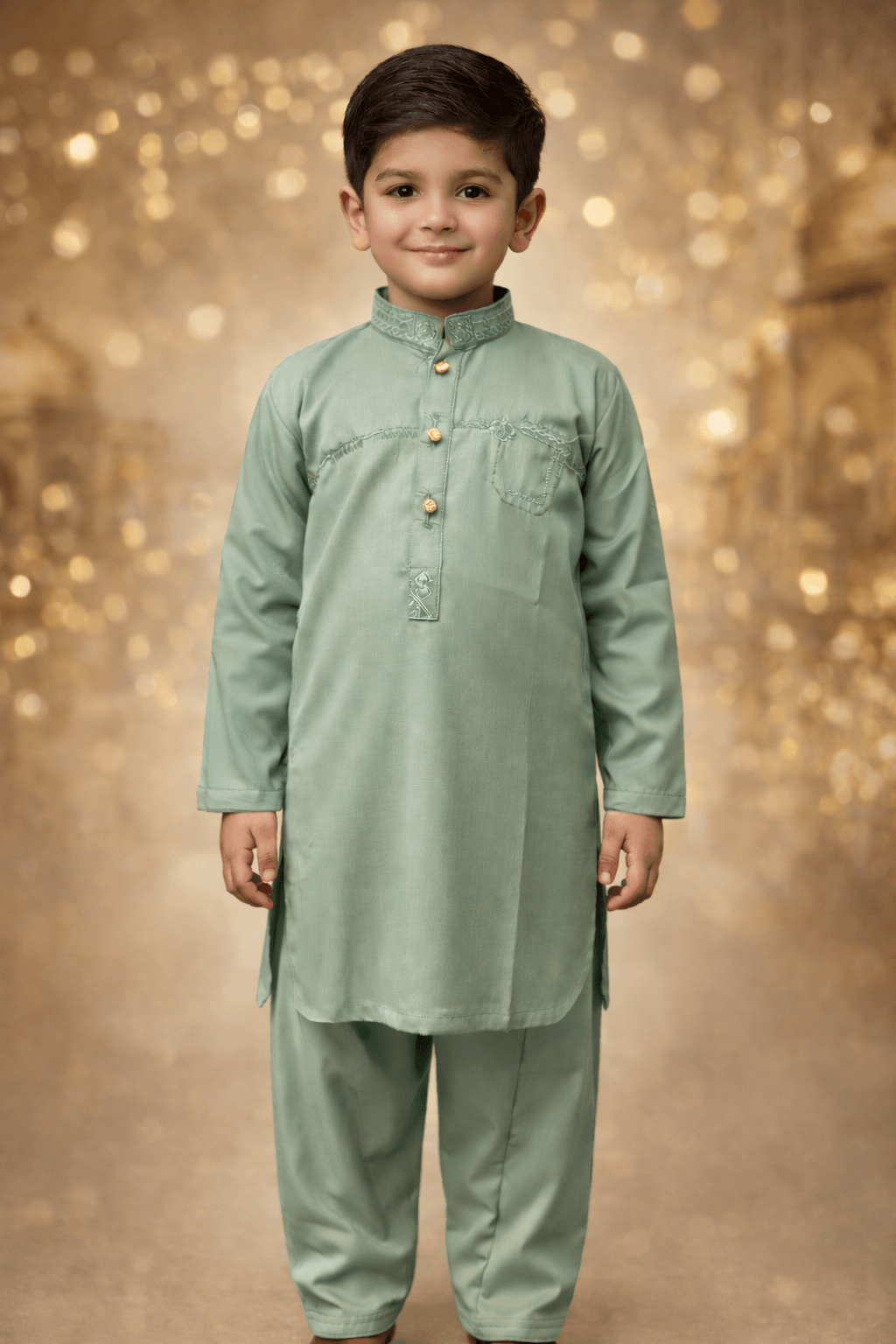 Boys Khaki Kurta Shalwar – Dino Noble | BabyDino.pk Eid Collection 2026 Image 3