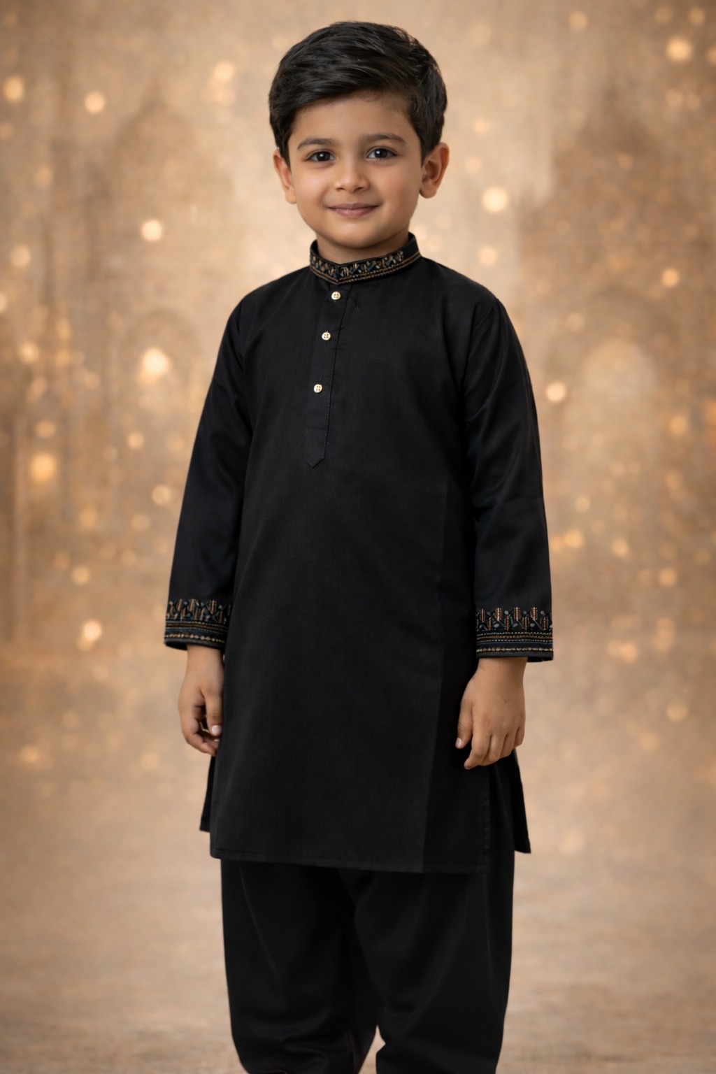 Boys Navy Blue Kurta Shalwar – Dino Royal – Premium Eid Collection 2026 | BabyDino.pk Image 3