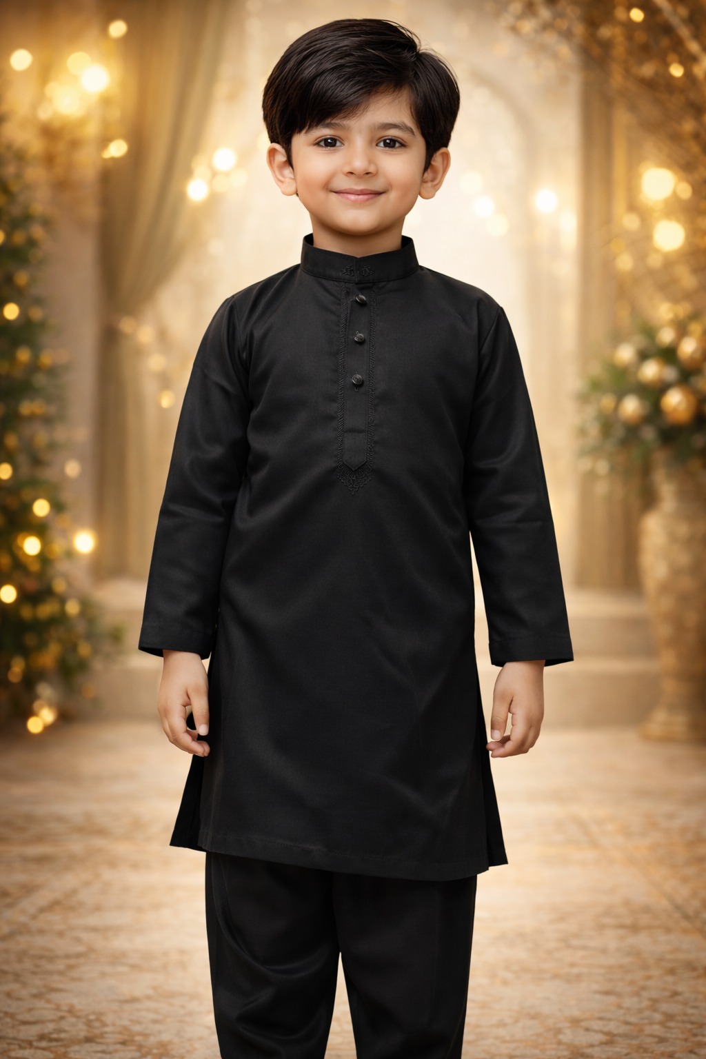 Boys Black Kurta Shalwar – Dino Heritage – Premium Eid Collection 2026 | BabyDino.pk Image 2